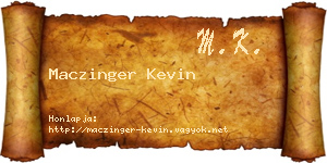 Maczinger Kevin névjegykártya