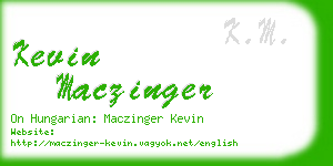 kevin maczinger business card